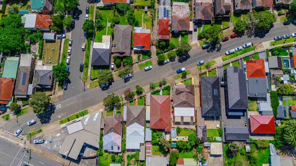 Sky view of a residential street in Stanmore