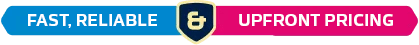 Fast, reliable & upfront pricing navigation label