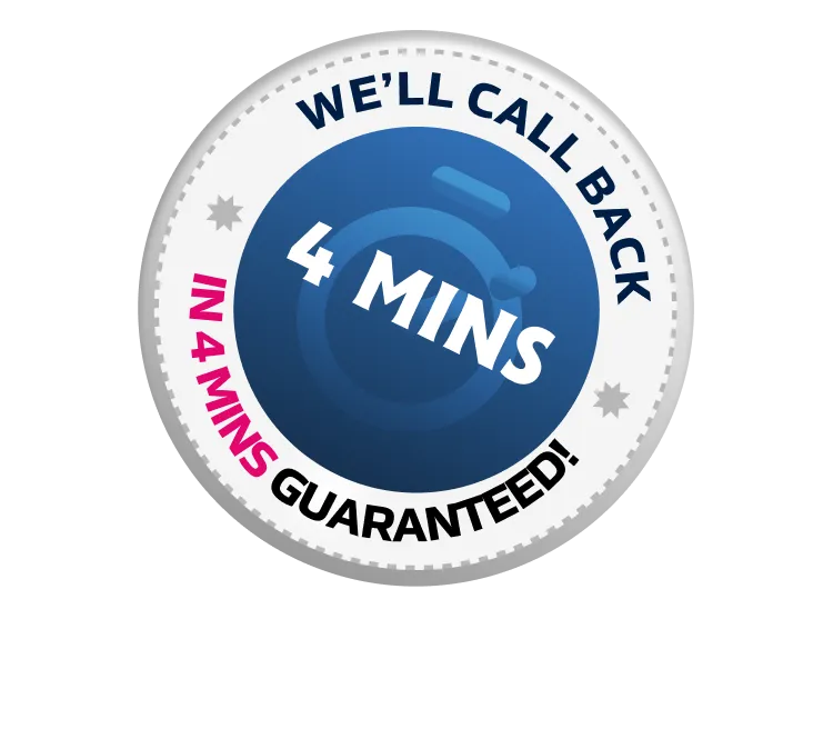 4 minute response time guarantee badge