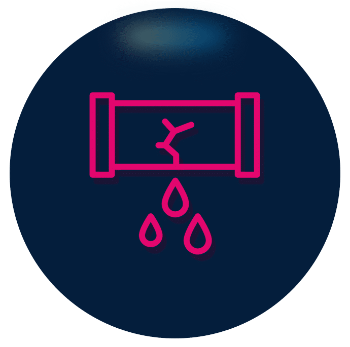 Icon of a burst pipe