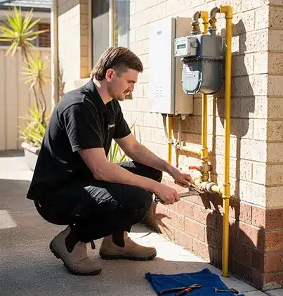 A local Inner West plumber repairing a gas plumbing system