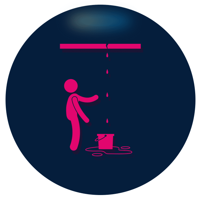 Icon of a ceiling leak