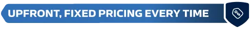 Fixed pricing every time guarantee badge