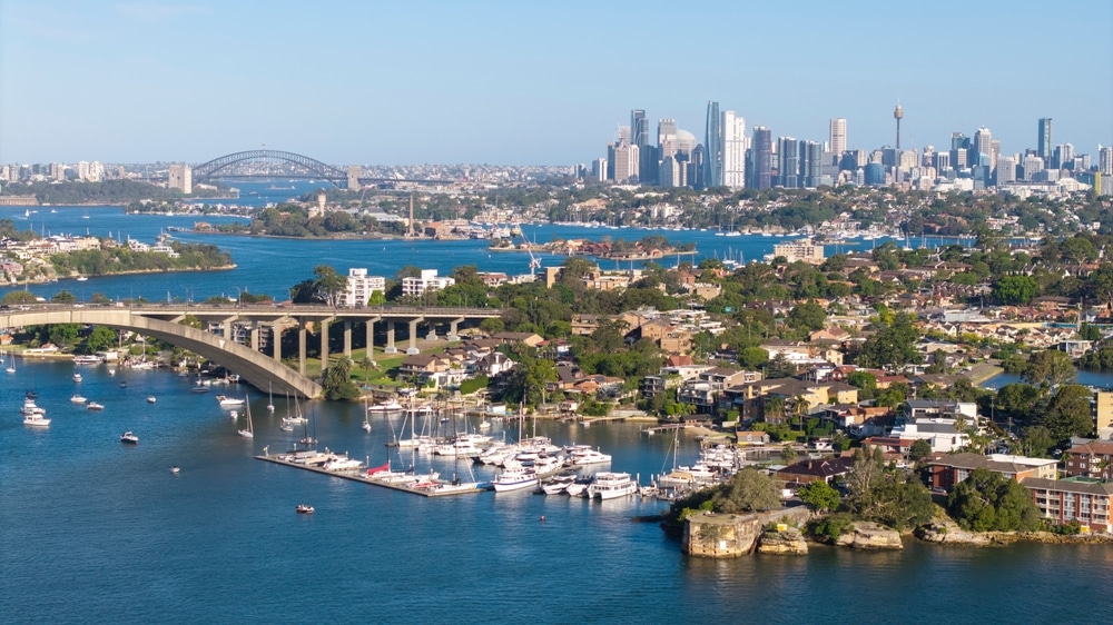 The Parramatta river and Drummoyne Marina