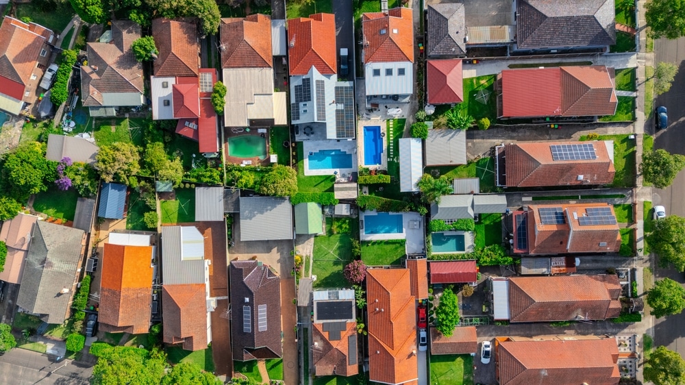 Aerial Panorama Drone View of a inner western Sydney Suburb