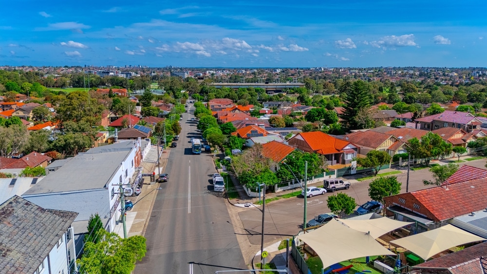 Aerial view of residential homes in Sydney's Inner West