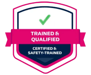 Badge representing our Trained & Qualified local plumbers