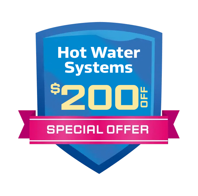 $200 off hot water system special offer