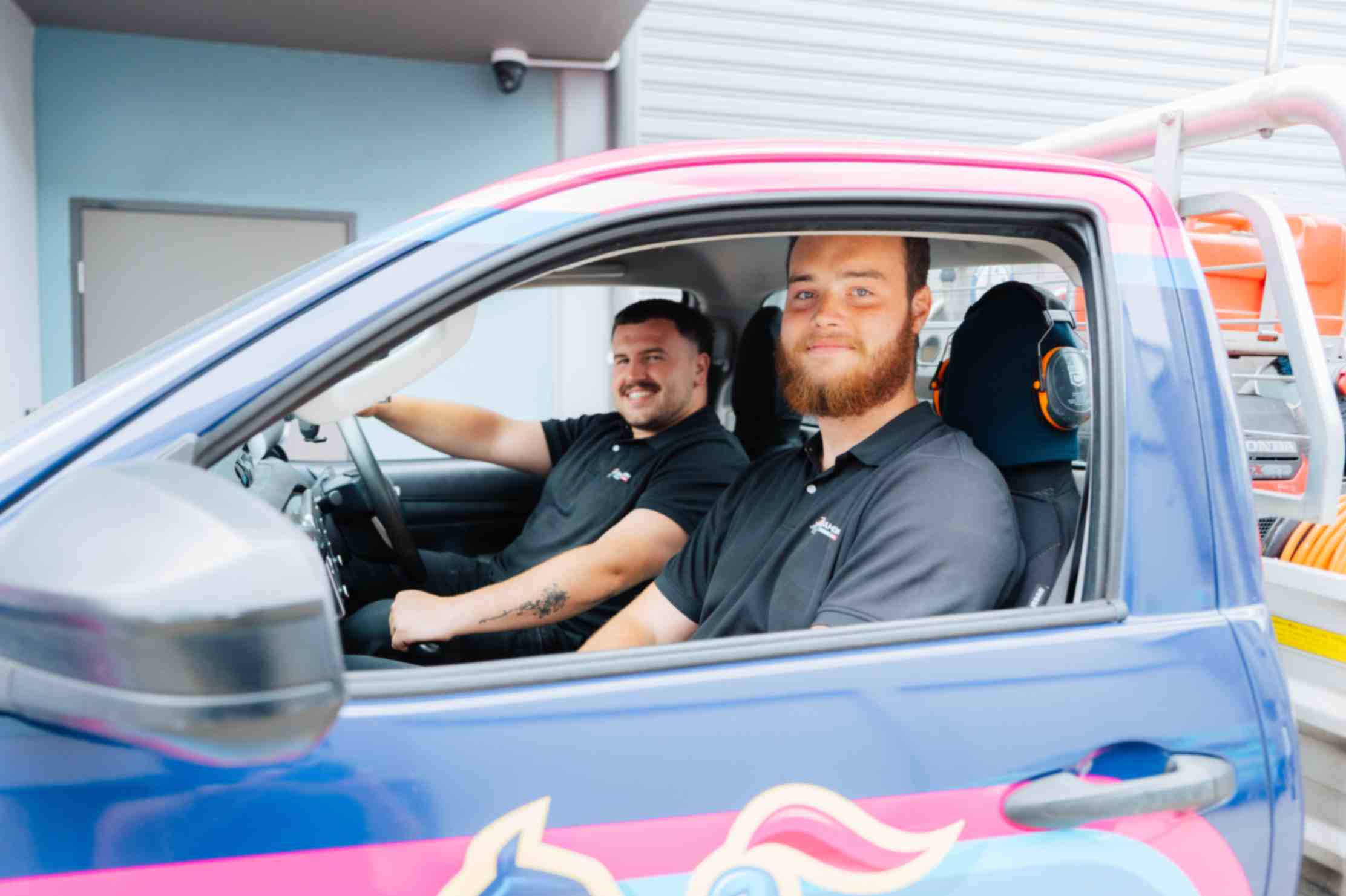 Plumber using diagnostic equipment on pipes